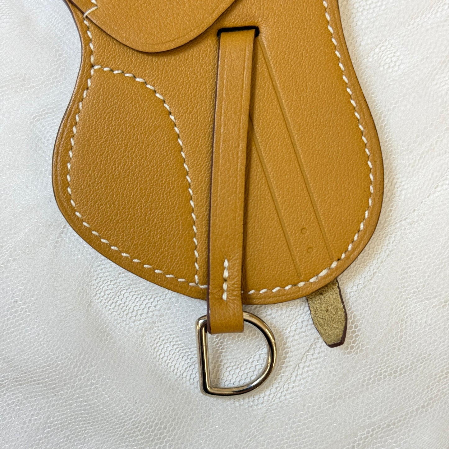 鑑定済み【 美品 】エルメス 《 パドック セーラー 》 ブラウン ホワイト シルバー金具 スイフト チャーム 鞍