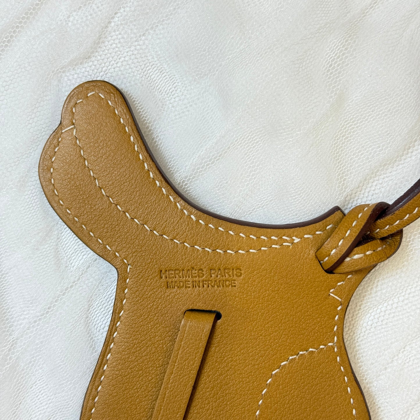 鑑定済み【 美品 】エルメス 《 パドック セーラー 》 ブラウン ホワイト シルバー金具 スイフト チャーム 鞍