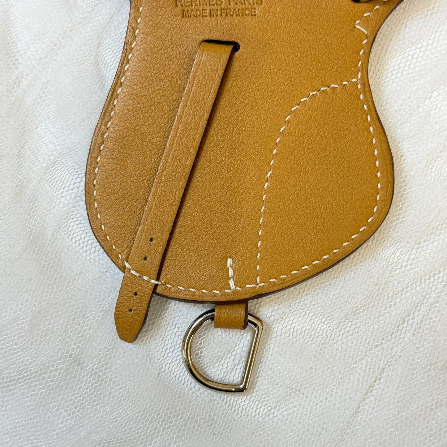 鑑定済み【 美品 】エルメス 《 パドック セーラー 》 ブラウン ホワイト シルバー金具 スイフト チャーム 鞍