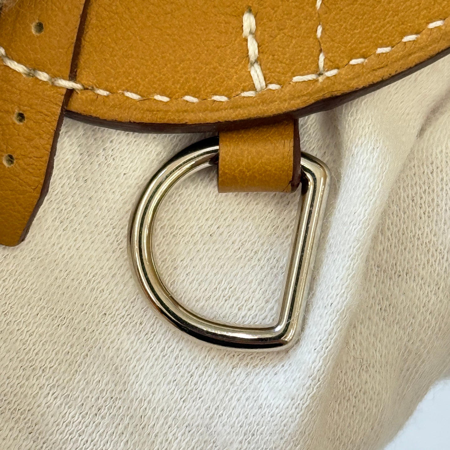 鑑定済み【 美品 】エルメス 《 パドック セーラー 》 ブラウン ホワイト シルバー金具 スイフト チャーム 鞍