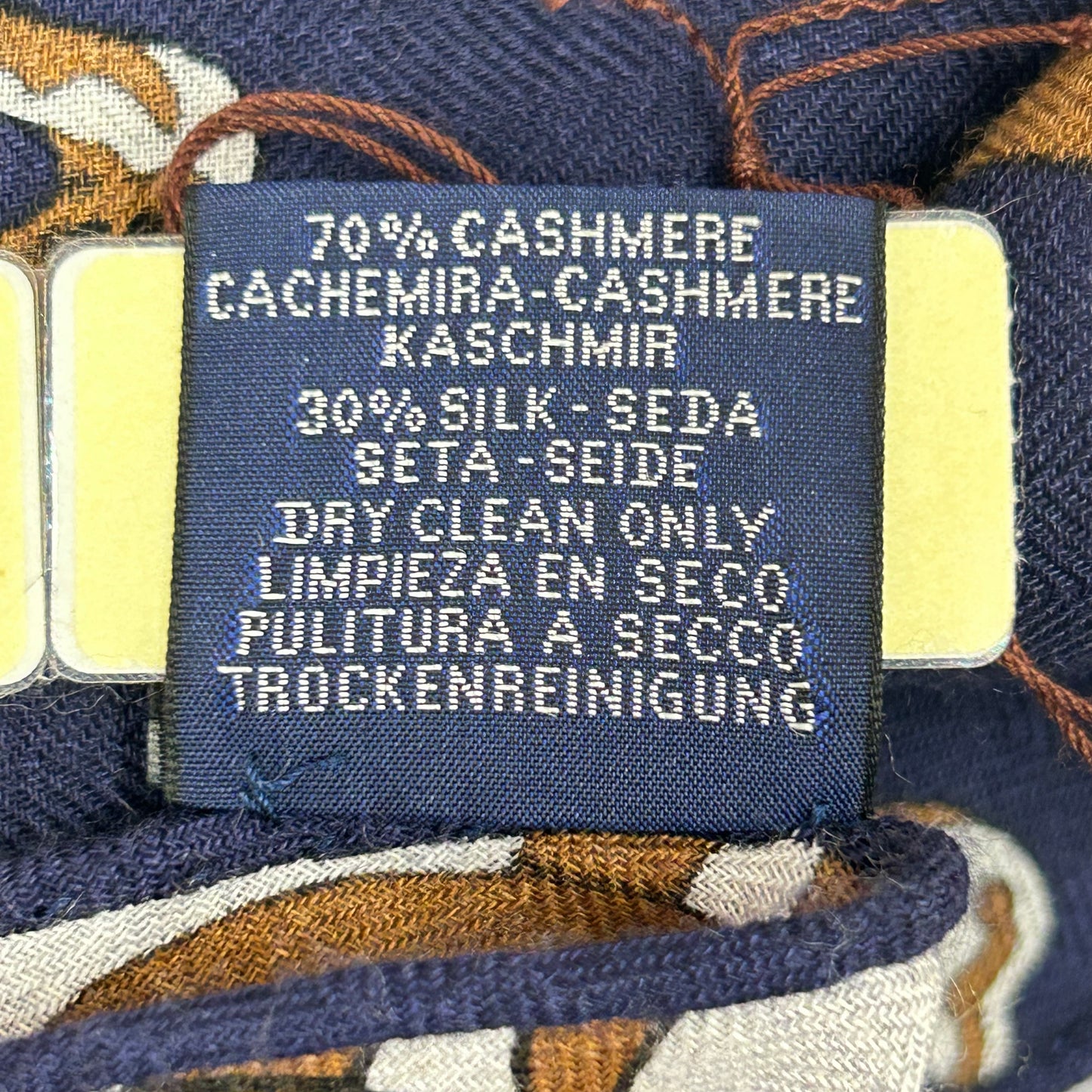 鑑定済み 【 新品未使用 】 エルメス 《 エクスリブリス 》 ブラック系 ネイビー系 カシシル ショール トライアングルジェアン
