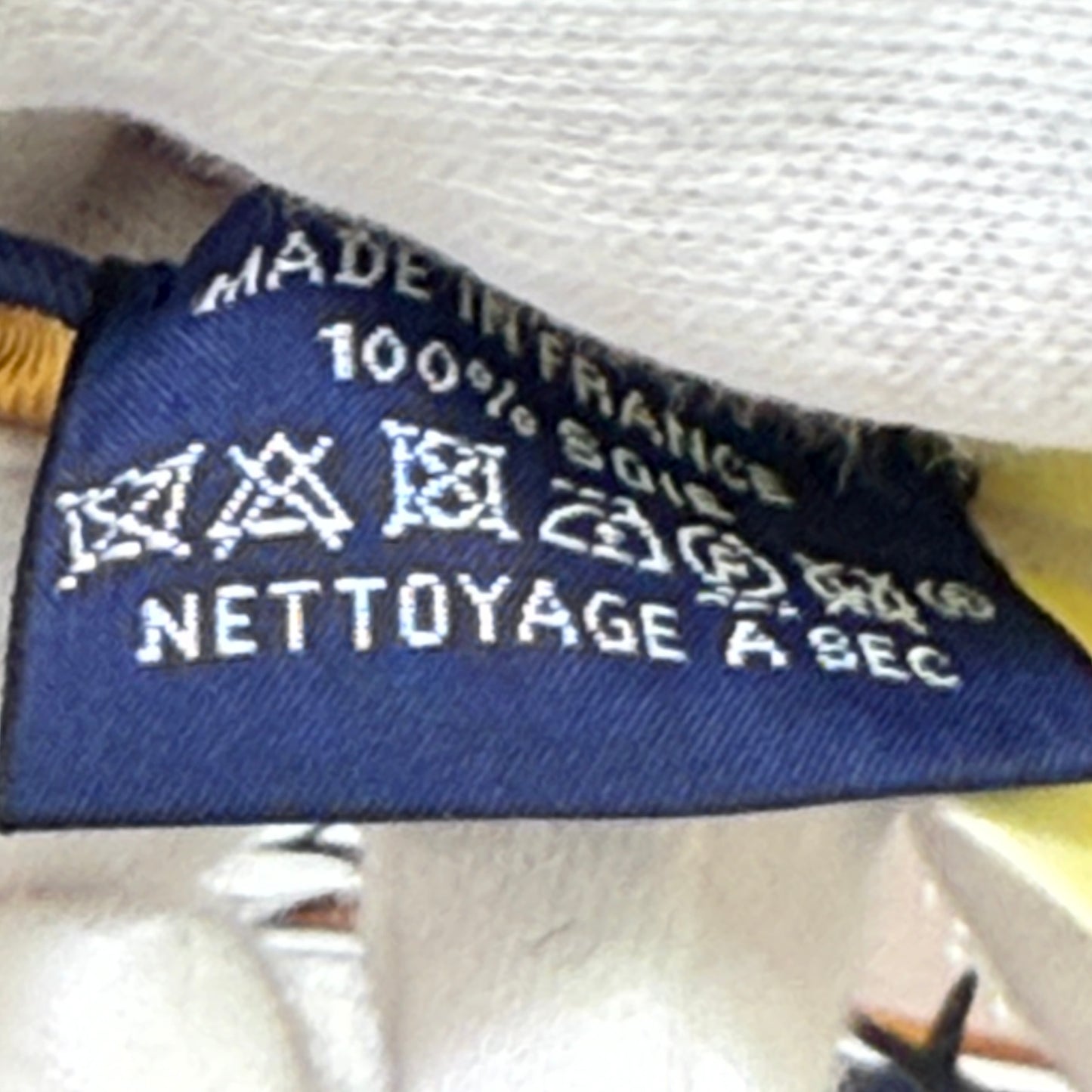 鑑定済み【 新品 】エルメス カレ 90 《 バガージュ・ア・マン 》 シルク  イエロー ブルー ブラウン ベージュ スカーフ