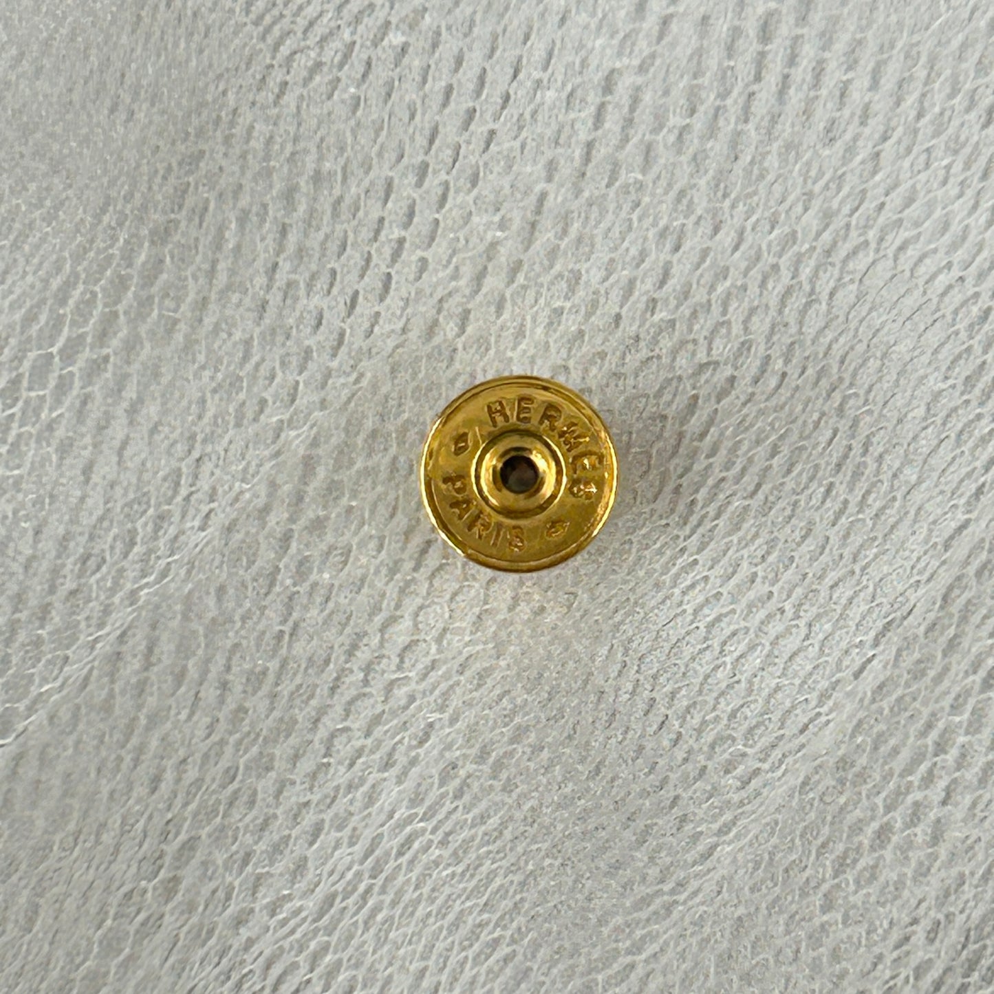 鑑定済み 【 美品 】 エルメス 《 ループ・メドール 》 PM ブラック ゴールド レザー メタル アクセサリー ピアス