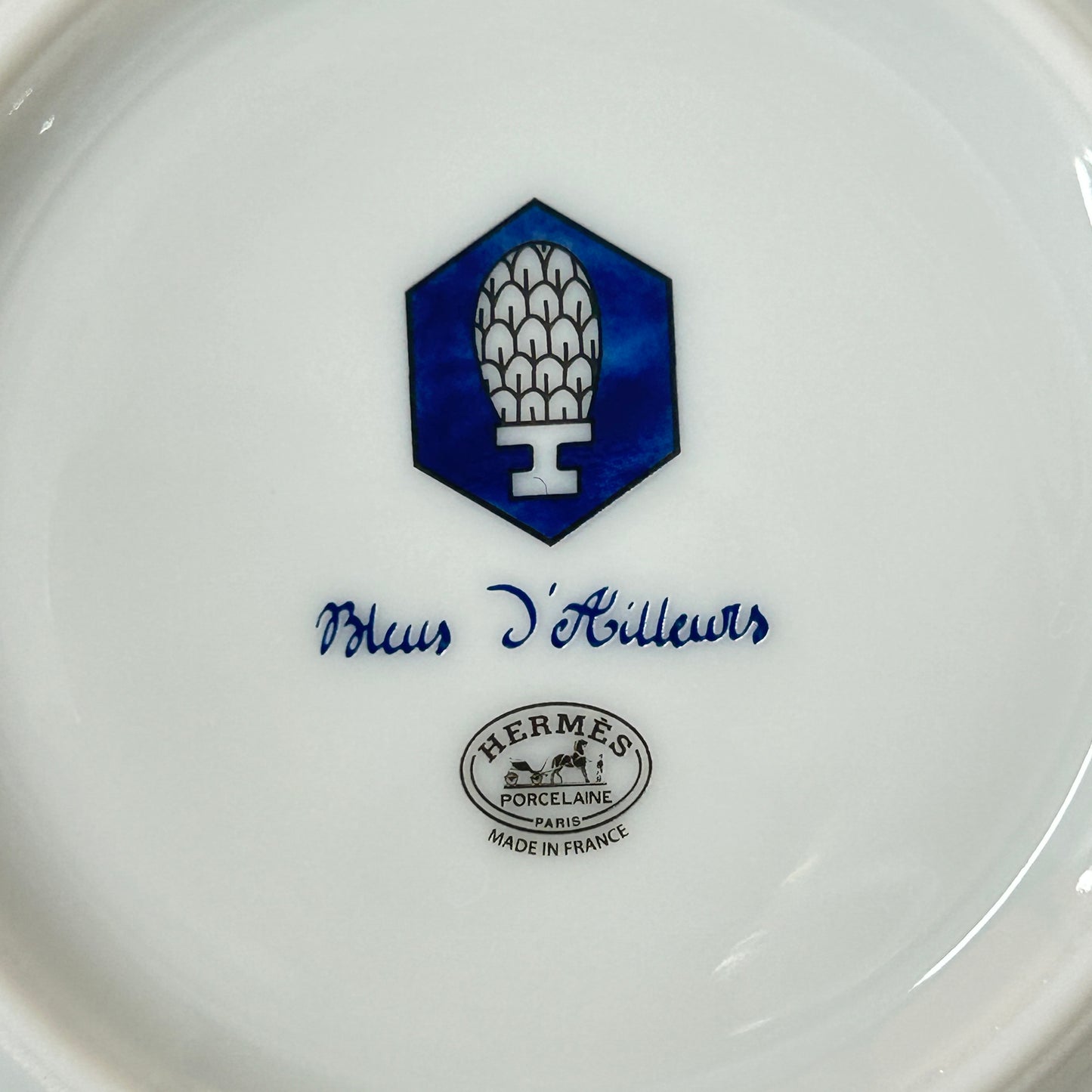 鑑定済み 【 新品未使用 】 エルメス 《 ブルーダイユール 》 2枚セット ブルー ホワイト 陶器  食器 皿 パンプレート