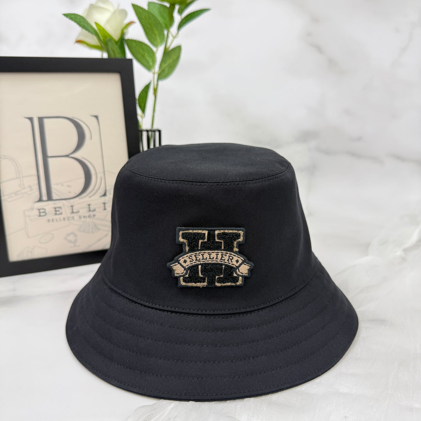 鑑定済み【 美品 】エルメス 《 バケットハット ハーパー Hセリエ 》 57 ブラック ベージュ バケットハット