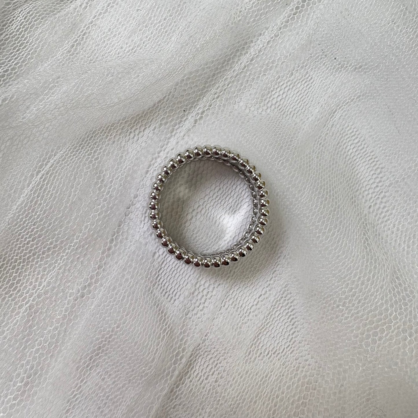 鑑定済み【 美品 】ヴァンクリーフ&アーペル 《 ペルレ シニアチュール リング 》 51 ( 11号サイズ程度 ) 18KWG ホワイトゴールド シルバー 指輪