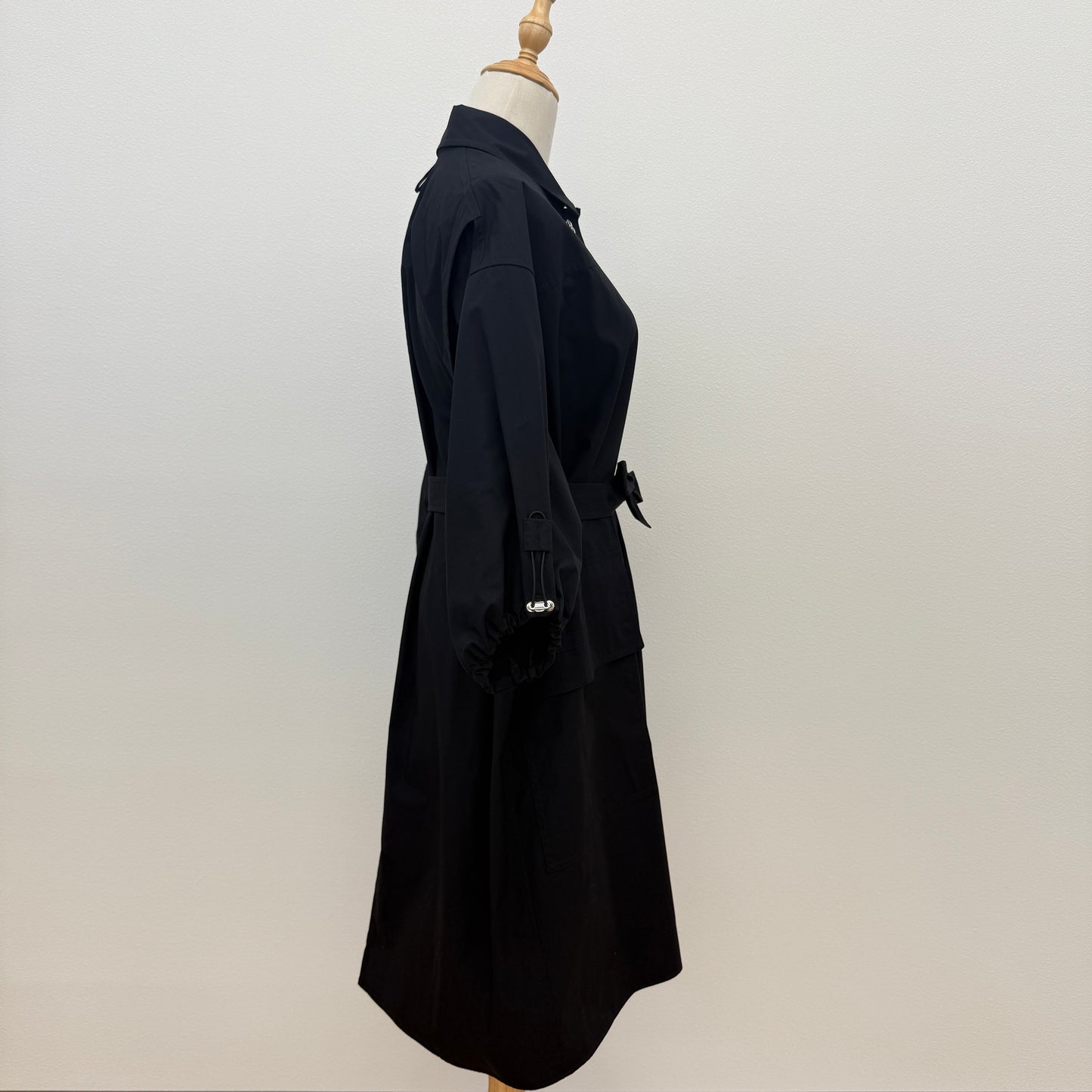 鑑定済み【 美品 】エルメス シャツ ワンピース 34 ( XSサイズ程度 ) 2E0501DJ ブラック シルバー金具 コットン ドレス 腰紐 ハンガー