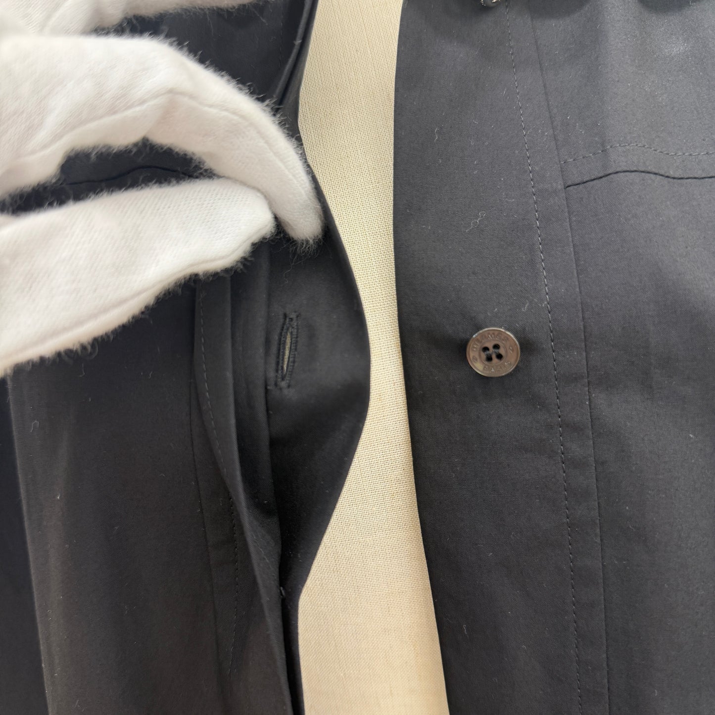 鑑定済み【 美品 】エルメス シャツ ワンピース 34 ( XSサイズ程度 ) 2E0501DJ ブラック シルバー金具 コットン ドレス 腰紐 ハンガー