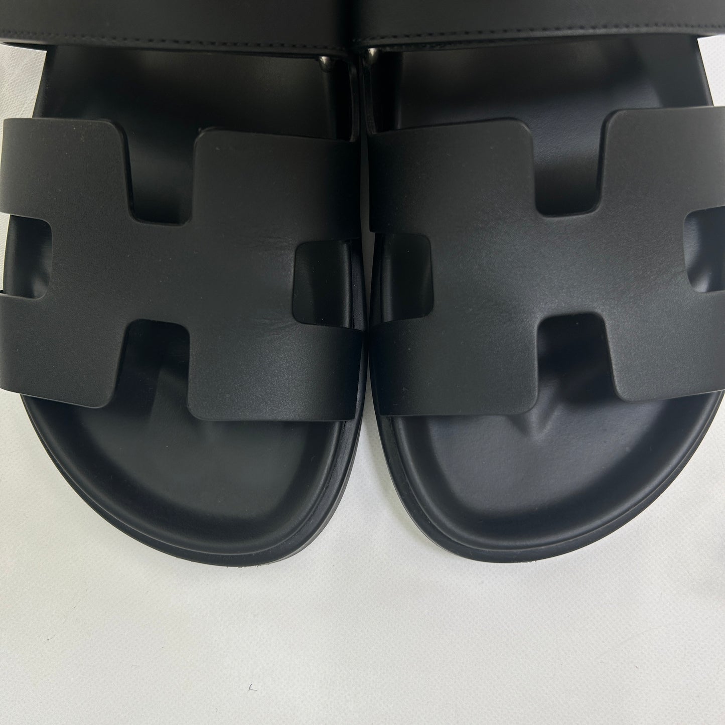 【 鑑定済み 】 エルメス 《 シプレ 》 38 24.5cm程度 ブラック 黒 シルバー金具 レザー サンダル