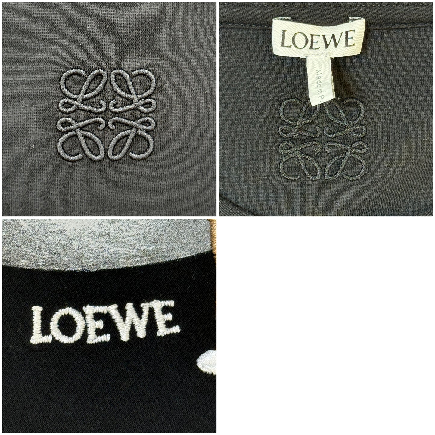 鑑定済み【 美品 】ロエベ 《 コットン リラックスフィットTシャツ 》 L ブラック グレー 綿 半袖Tシャツ Suna Fujitaコラボ 月 ウサギモチーフ
