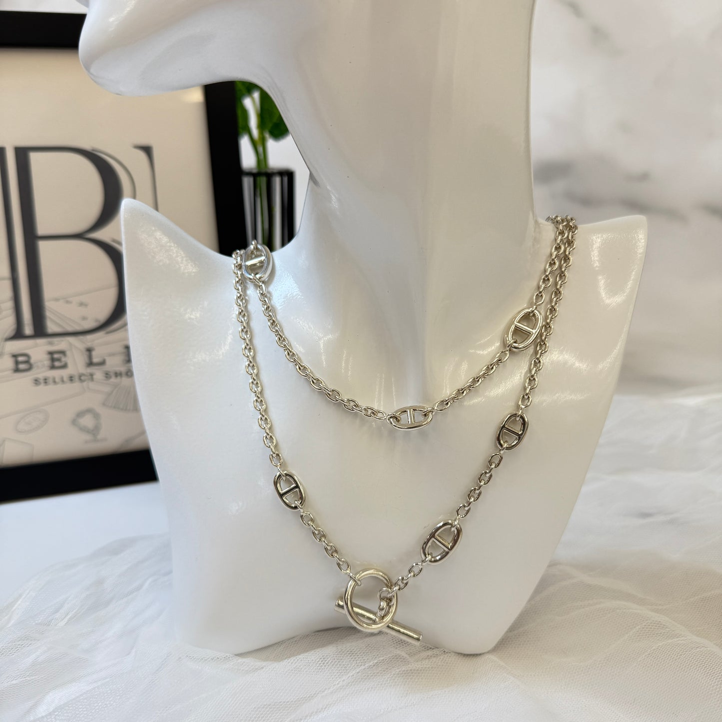 【 鑑定済み 】エルメス 《 ファランドール 》 120 シルバー Ag925 ネックレス シェーヌダンクル