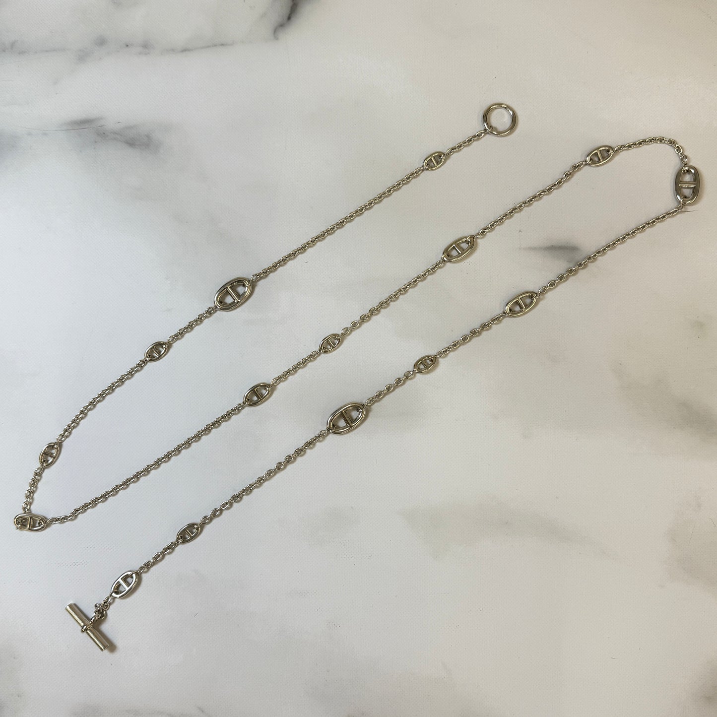 【 鑑定済み 】エルメス 《 ファランドール 》 120 シルバー Ag925 ネックレス シェーヌダンクル