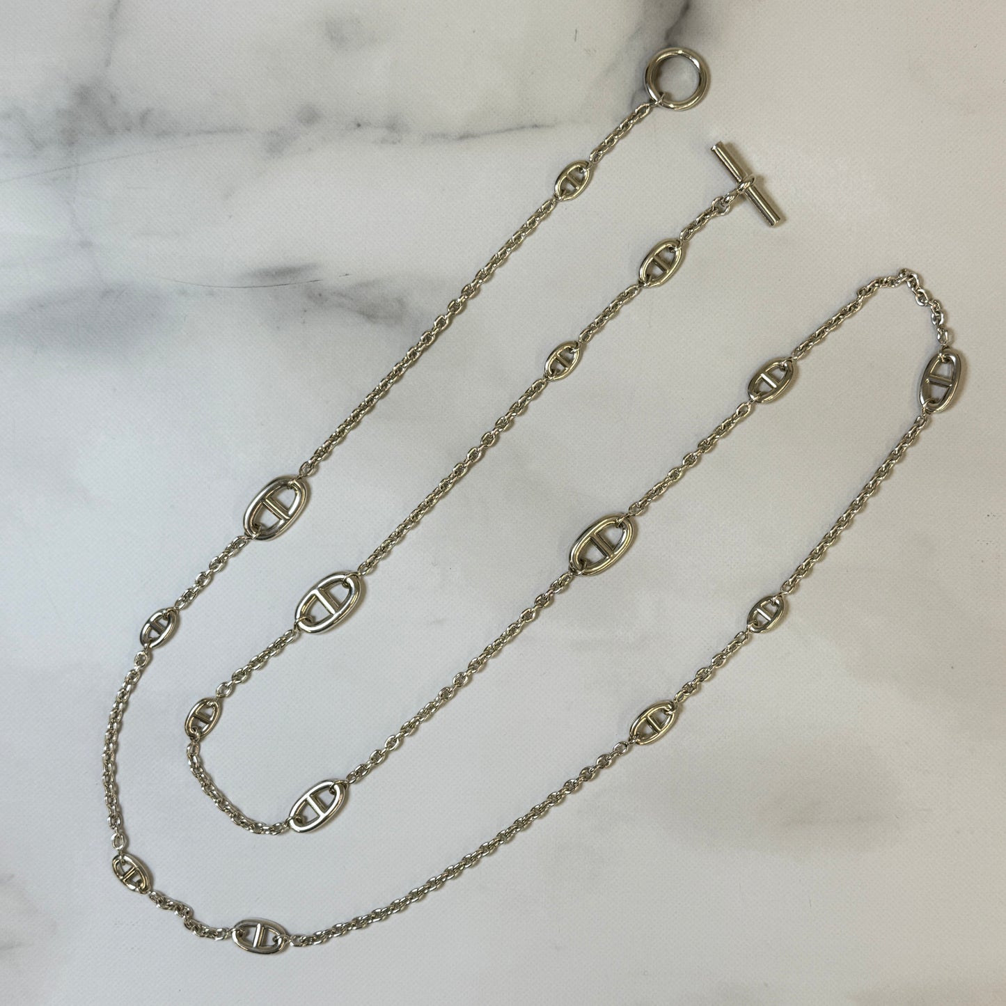 【 鑑定済み 】エルメス 《 ファランドール 》 120 シルバー Ag925 ネックレス シェーヌダンクル
