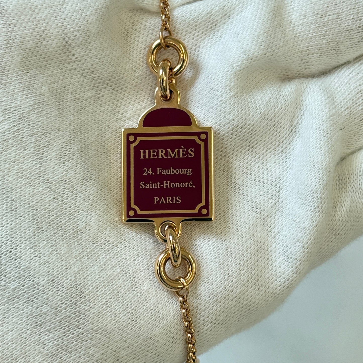 鑑定済み【 美品 】エルメス 《 Cheval 》 ローズゴールド レッド GP ネックレス 馬 兵隊 モチーフ シュバル