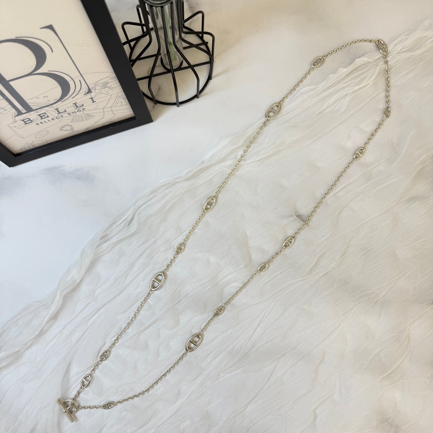 【 鑑定済み 】エルメス 《 ファランドール 》 120 シルバー Ag925 ネックレス シェーヌダンクル