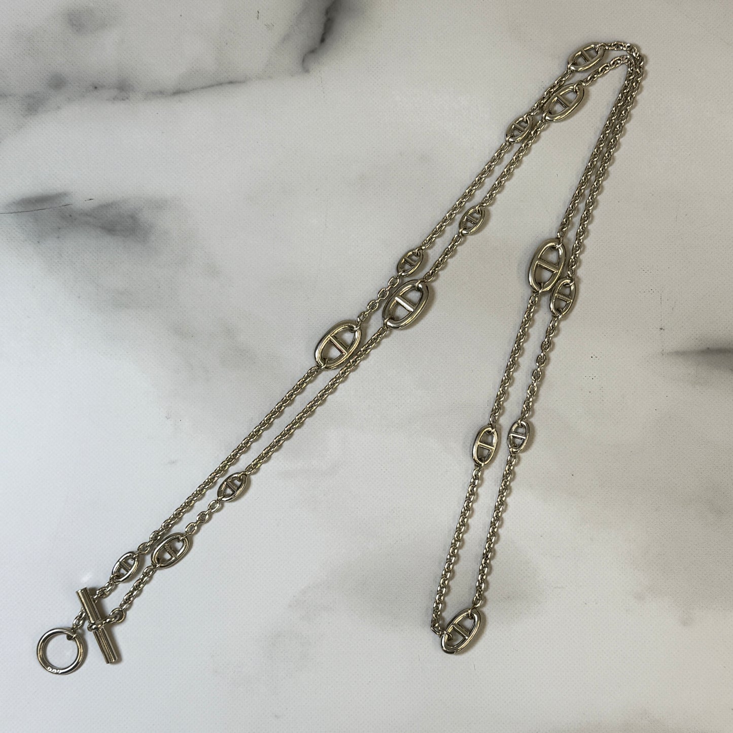 【 鑑定済み 】エルメス 《 ファランドール 》 120 シルバー Ag925 ネックレス シェーヌダンクル