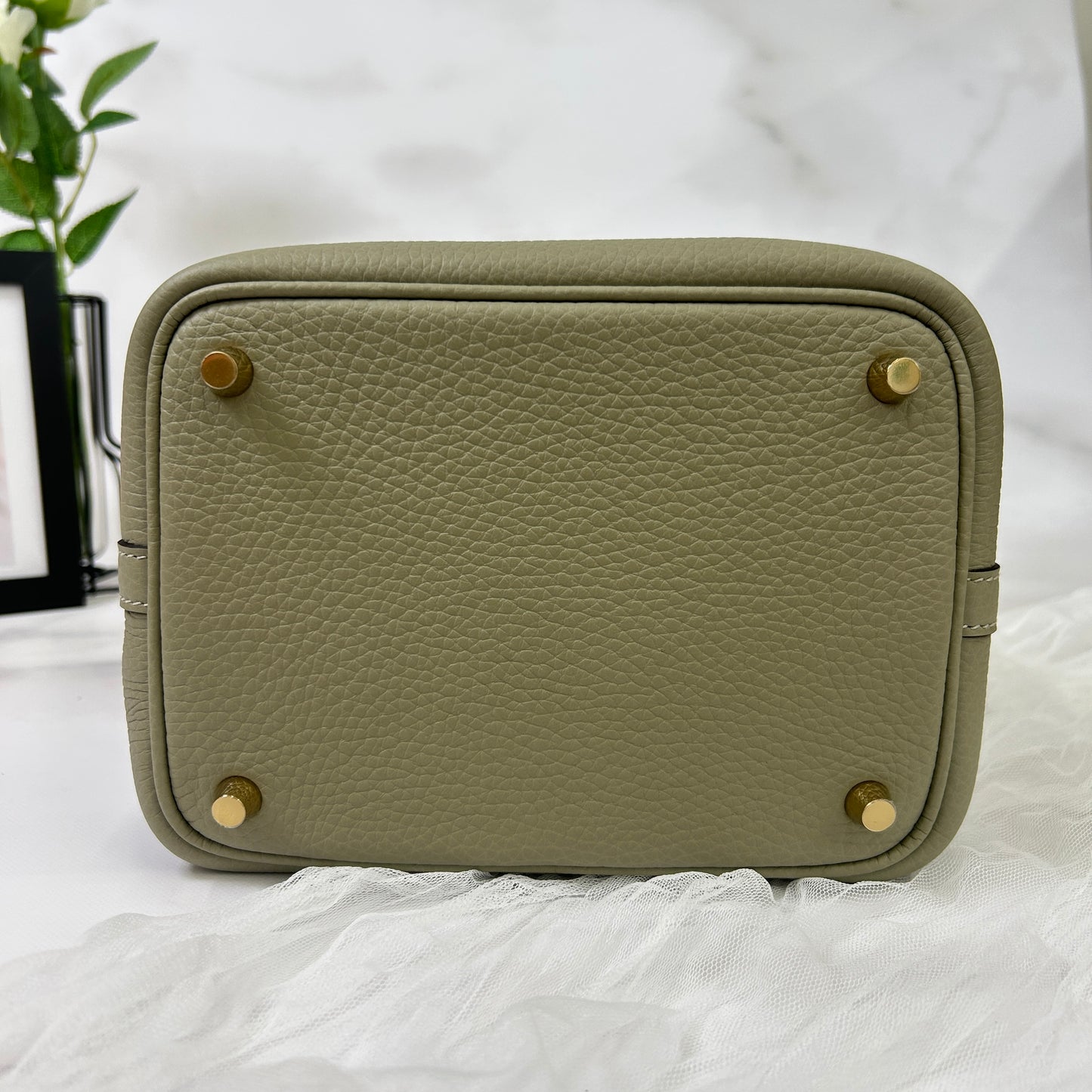 鑑定済み【 新品 】エルメス ピコタンロック 18 PM トリヨンクレマンス セージ ゴールド金具 K刻印 ハンドバッグ