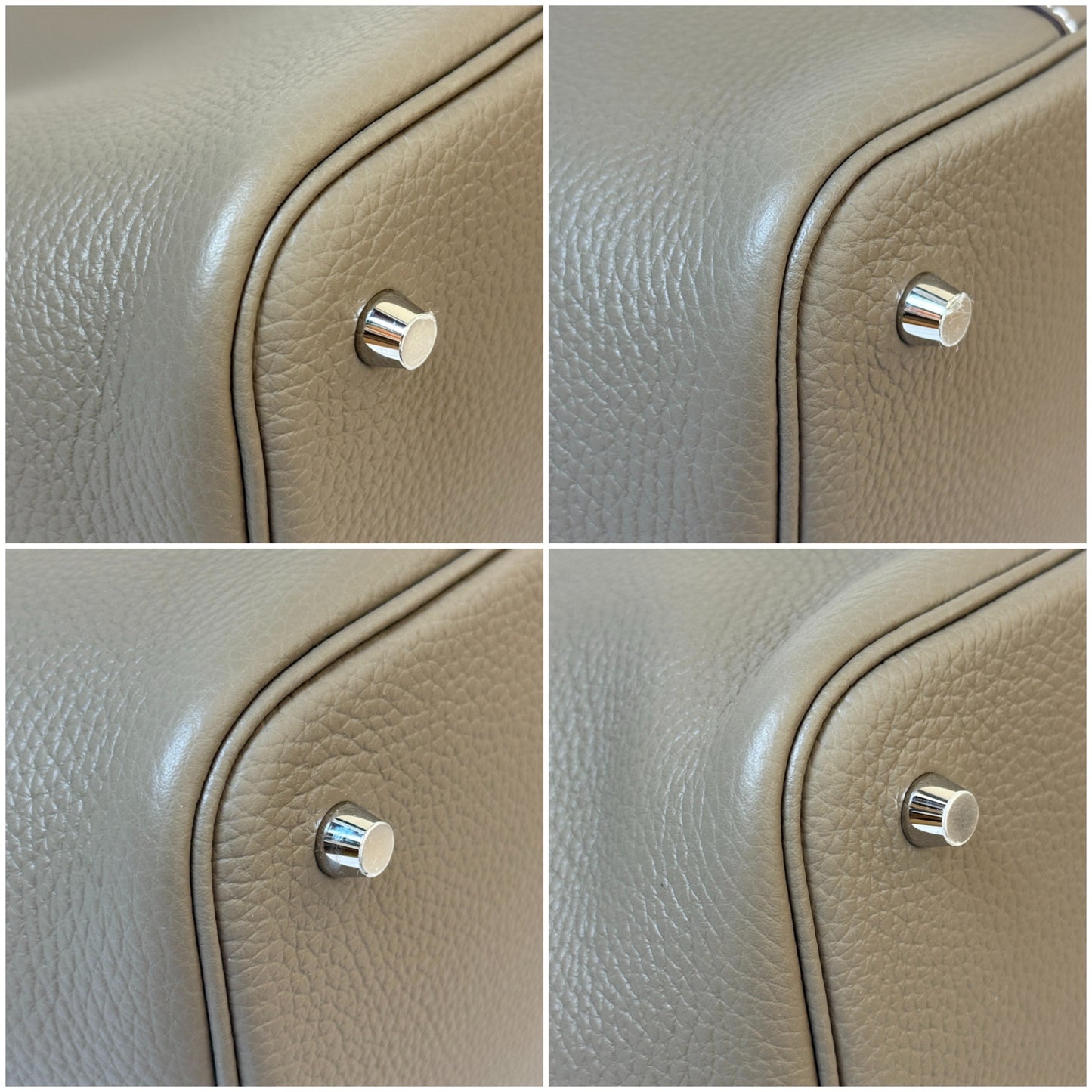 鑑定済み【 新品 】エルメス ピコタンロック 22 MM トリヨンクレマンス エトゥープ シルバー金具 W刻印 ハンドバッグ