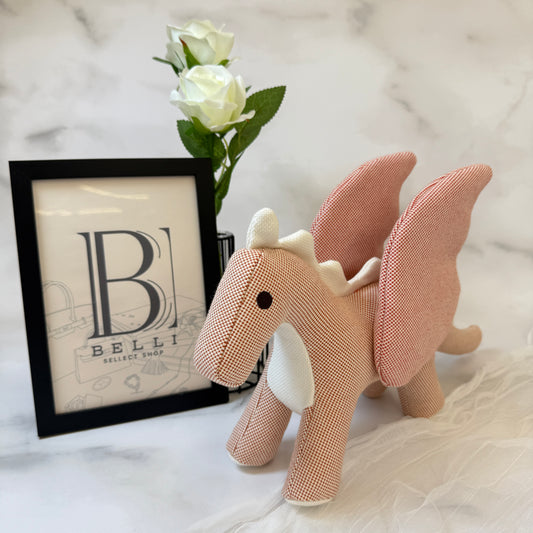 鑑定済み【 美品 】エルメス 《 エポペ 》 ローズ ブーゲンビリア ホワイト トワルH コットン ぬいぐるみ ドラゴン