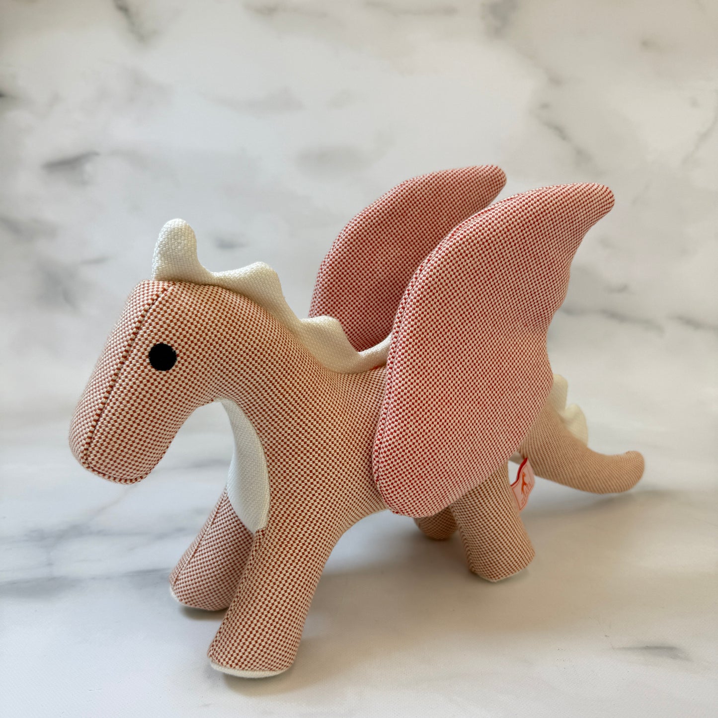 鑑定済み【 美品 】エルメス 《 エポペ 》 ローズ ブーゲンビリア ホワイト トワルH コットン ぬいぐるみ ドラゴン