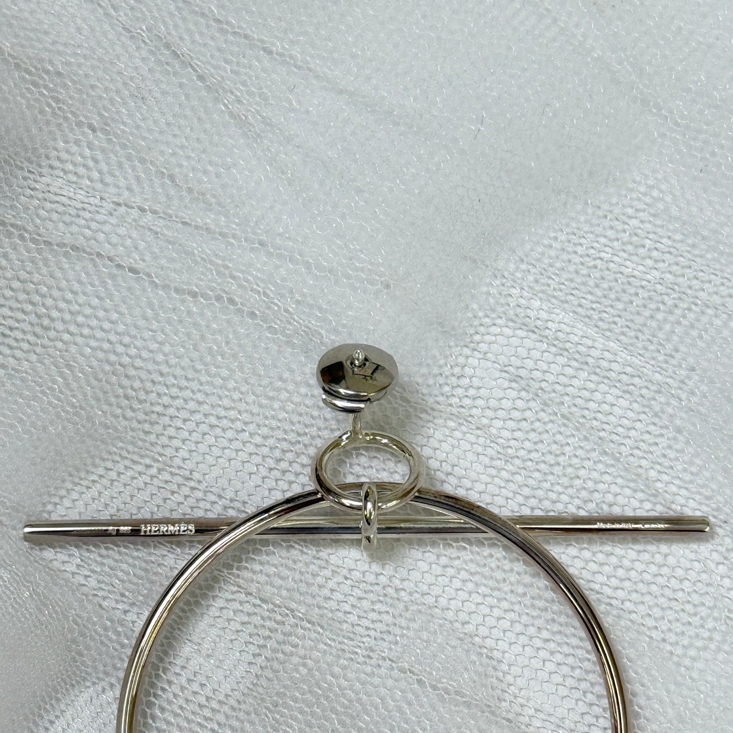 鑑定済み【 美品 】 エルメス 《 ループ 》 MM シルバー925 ピアス エシャペ