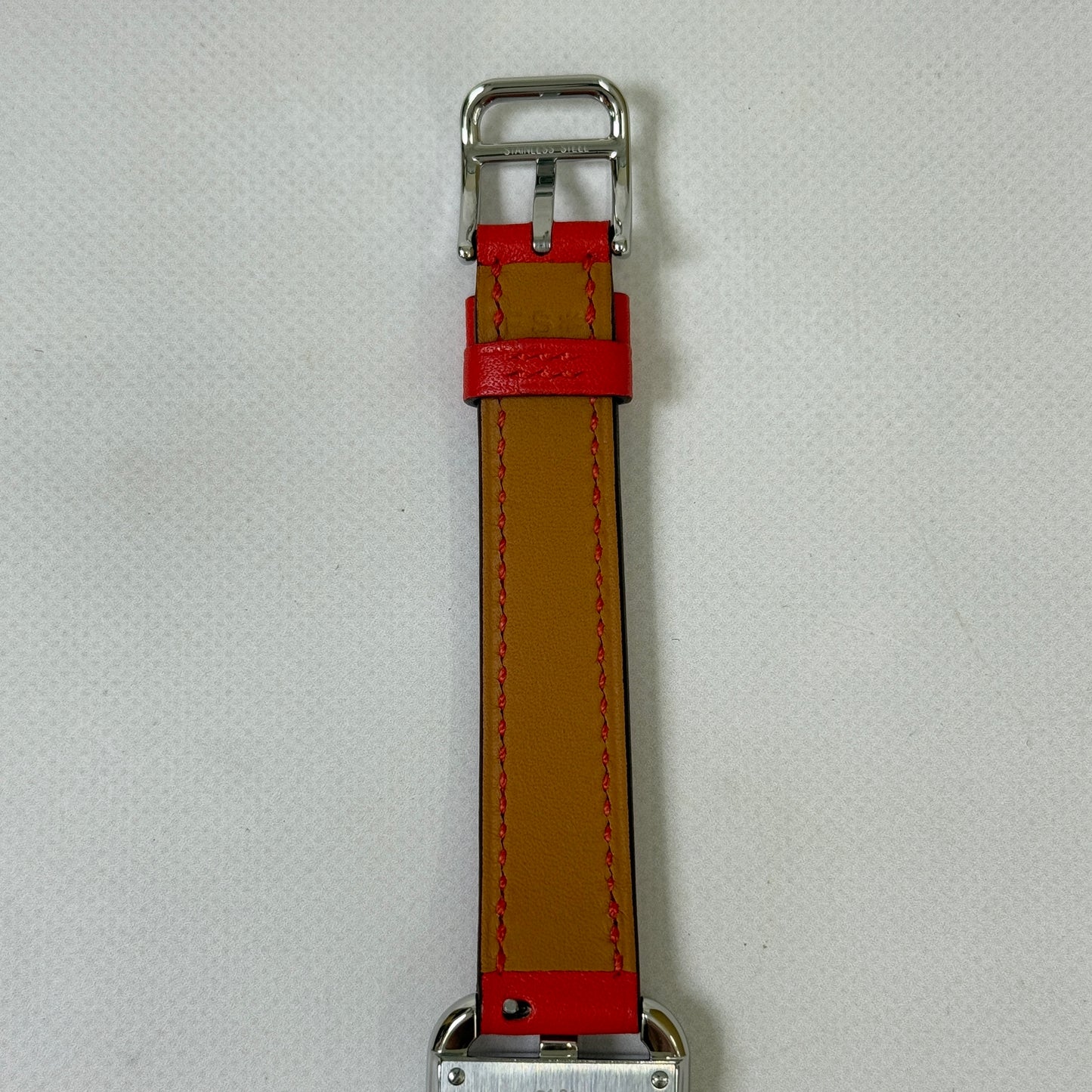 鑑定済み【 美品 】エルメス 《 ケープコッド 》 PM レッド シルバー ホワイト ステンレス CC1.210a 腕時計 替えベルト付