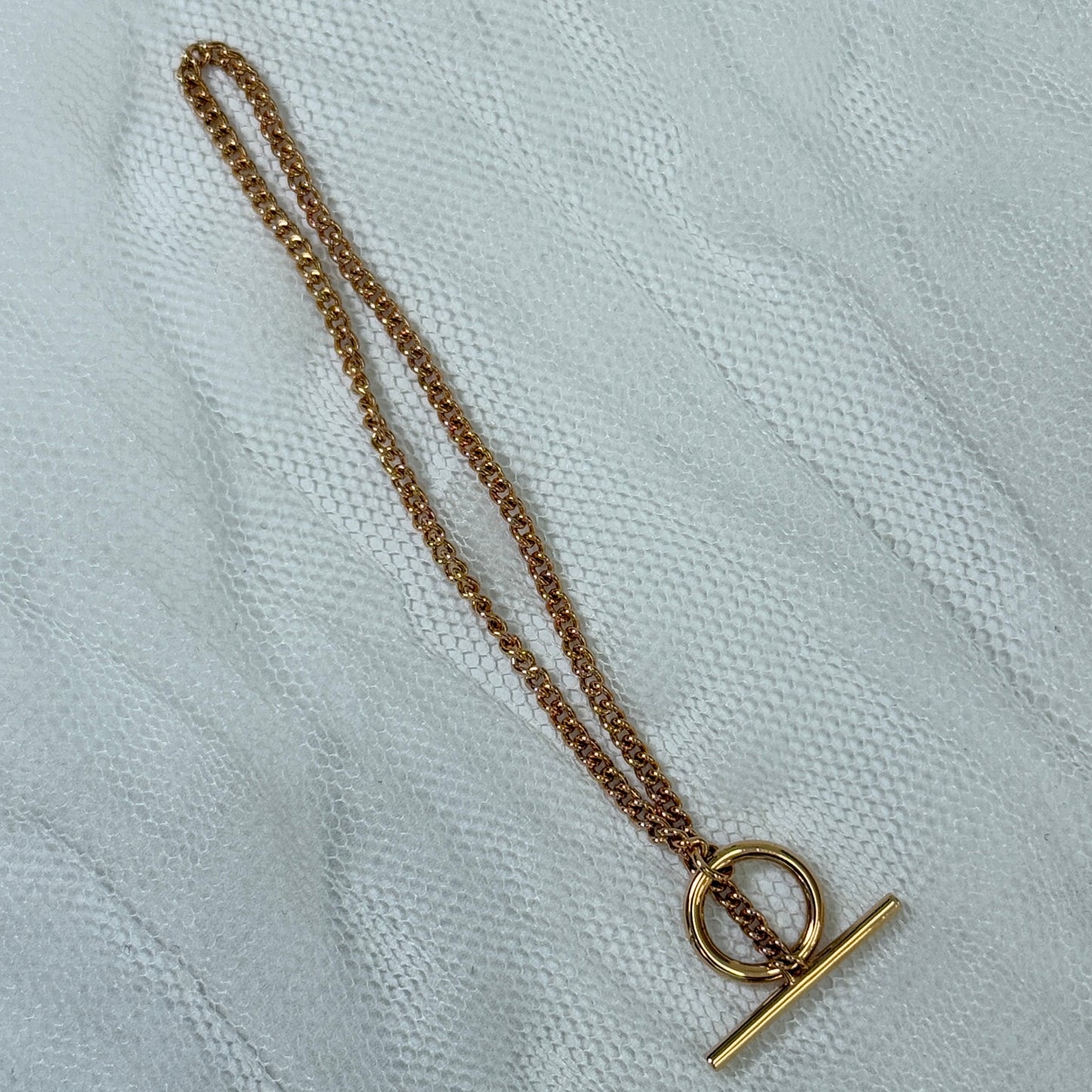 【 美品 】エルメス 《 エシャペ 》 SH ピンクゴールド K18PG ブレスレット シンプル Au750