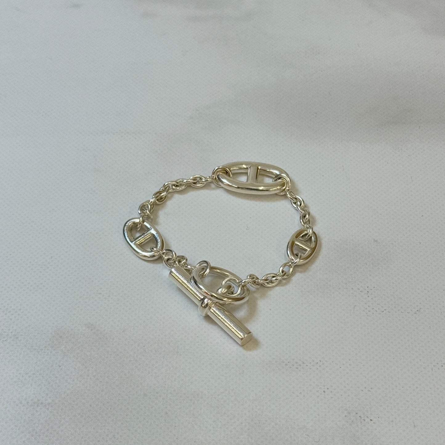【 鑑定済み 】エルメス 《 ファランドール 》ST シルバー925 ブレスレット シェーヌダンクル