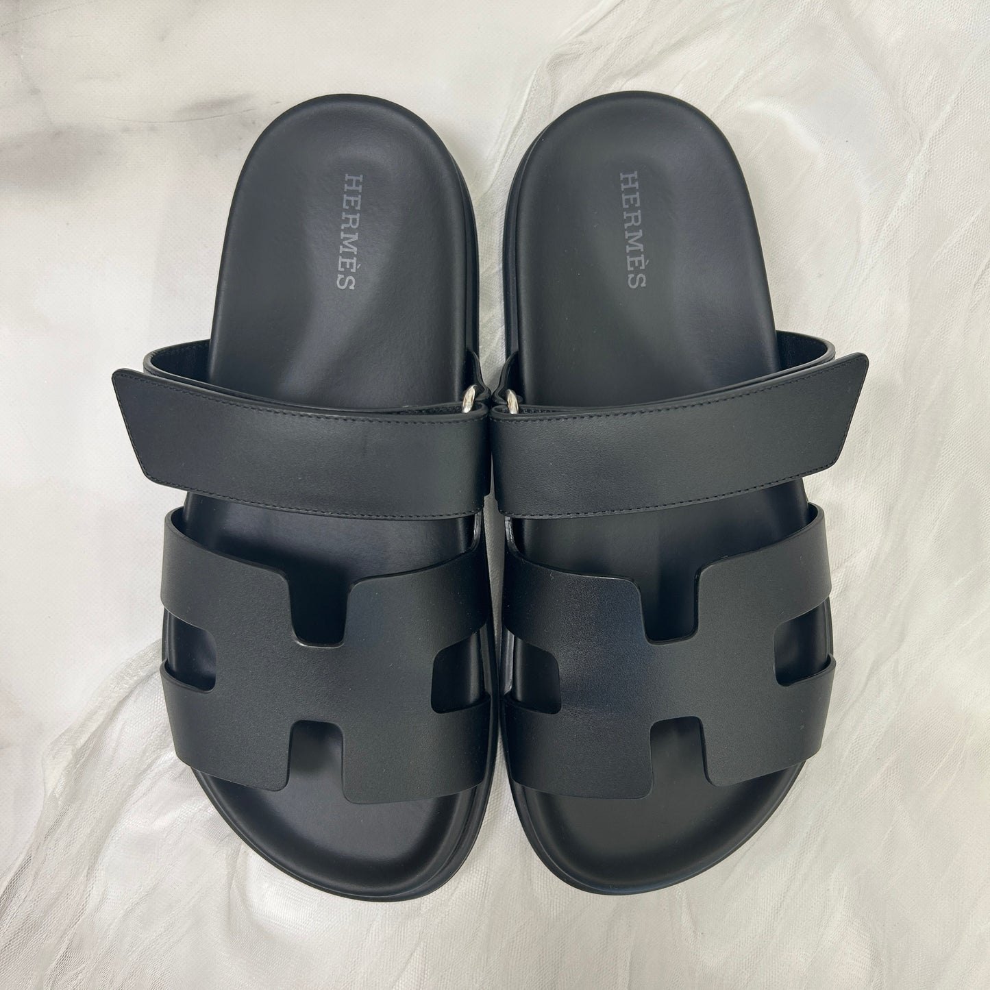 鑑定済み【 美品 】エルメス 《 シプレ 》 36 ( 23cm程度 ) ブラック シェーブル サンダル