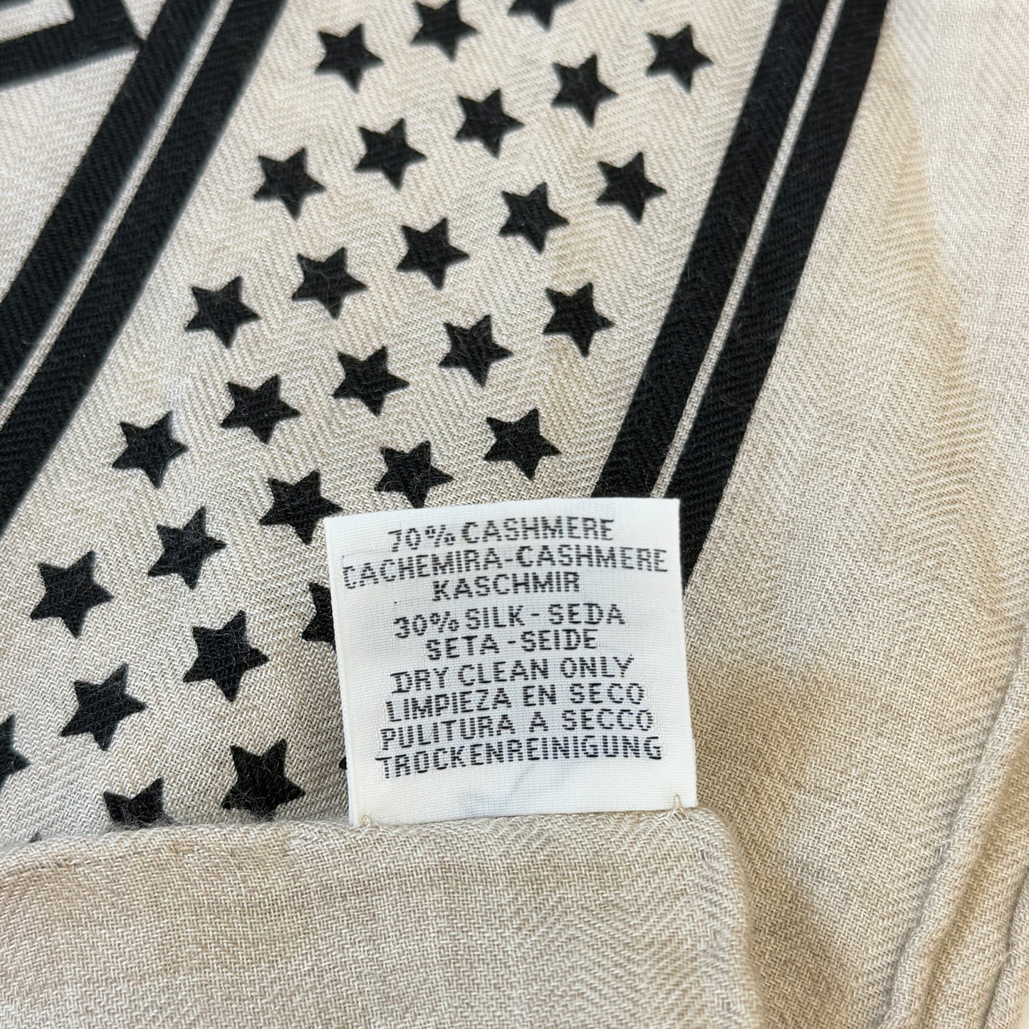 鑑定済み【 美品 】エルメス カレジェアン 140 《 鞭とグリップ 》 ベージュ ブラック カシシル スカーフ ショール 馬 ドット