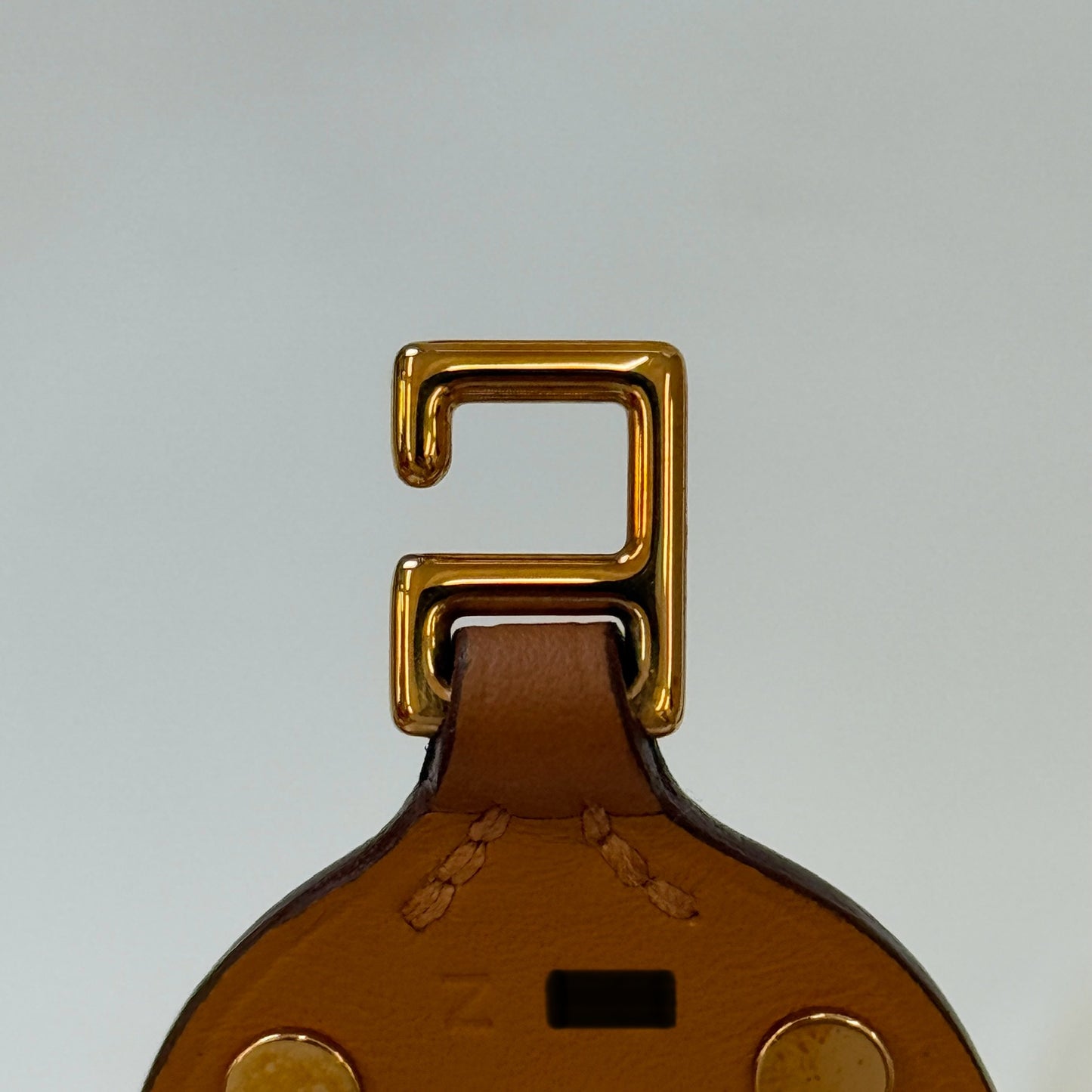 鑑定済み【 美品 】エルメス 《 シェーヌ ダンクル 》 ブレスレット ブラウン レザー ゴールド金具 スタッズ バングル Z刻印