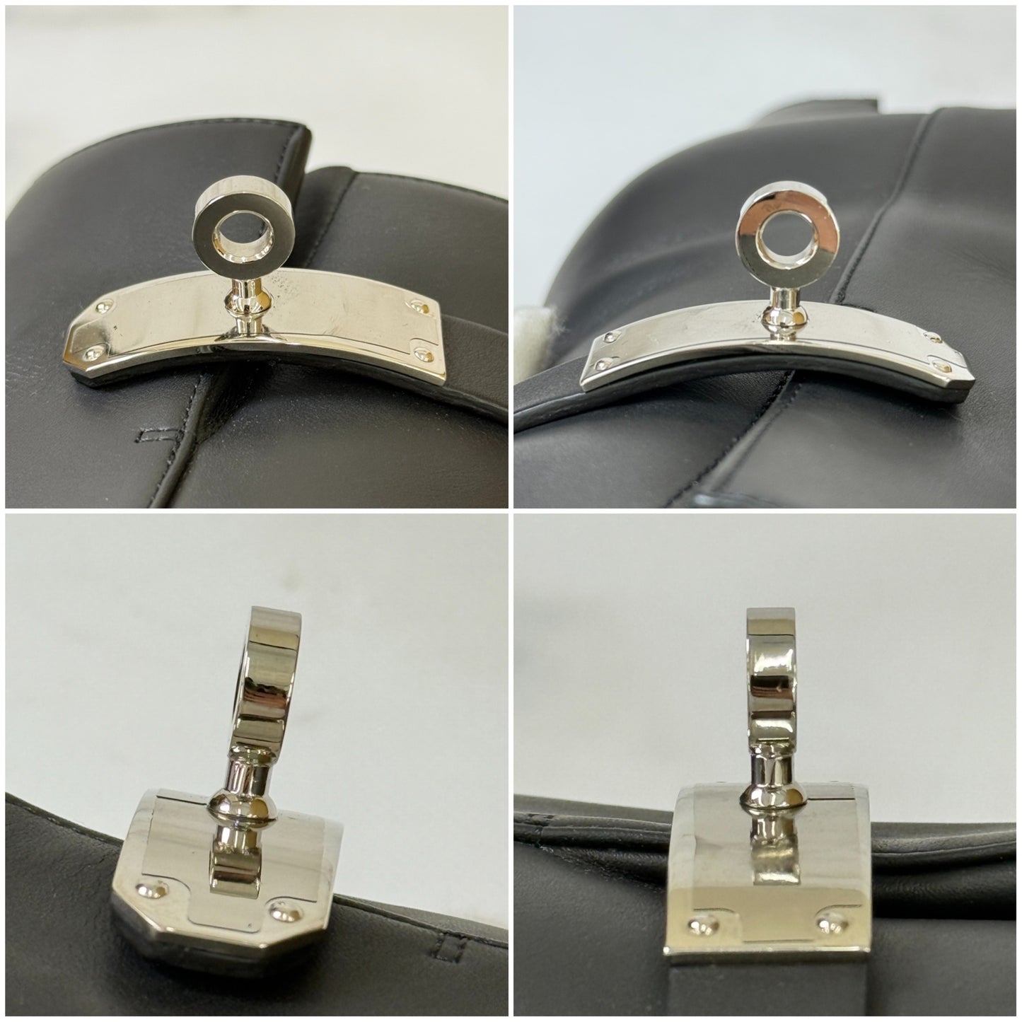 【 鑑定済み 】エルメス 《 サンジェルマン 》 36 ( 23cm程度 ) ブラック シルバー金具 レザー ショートブーツ ケリーバックル