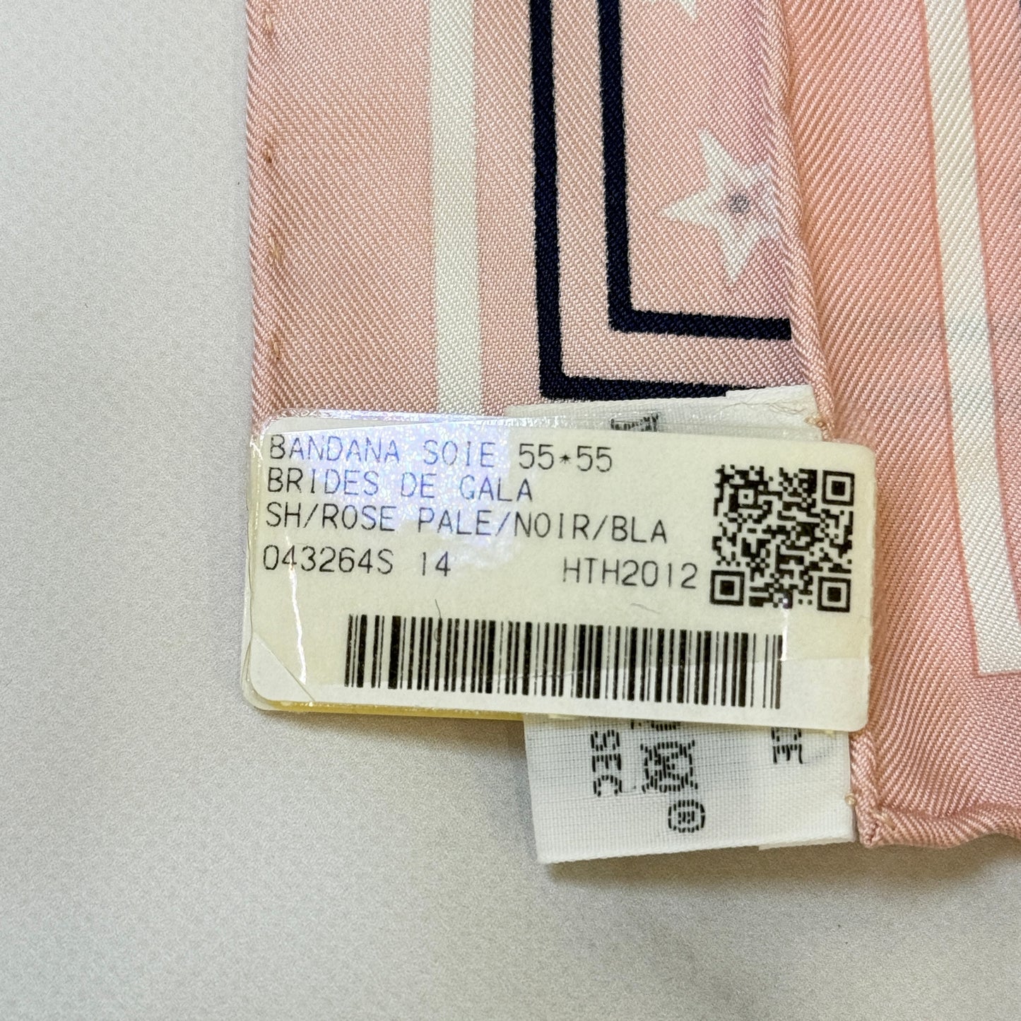 鑑定済み【 新品未使用 】エルメス カレ 90 《 ブリッド ドゥ ガラ 》 ピンク ネイビー ホワイト シルク バンダナ スカーフ ドット スター